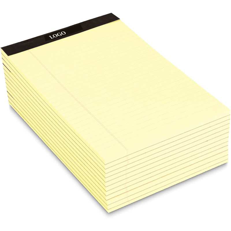 Narrow Ruled  Writing Pad - Canary (50 Sheet Paper Pads, 12 pack)